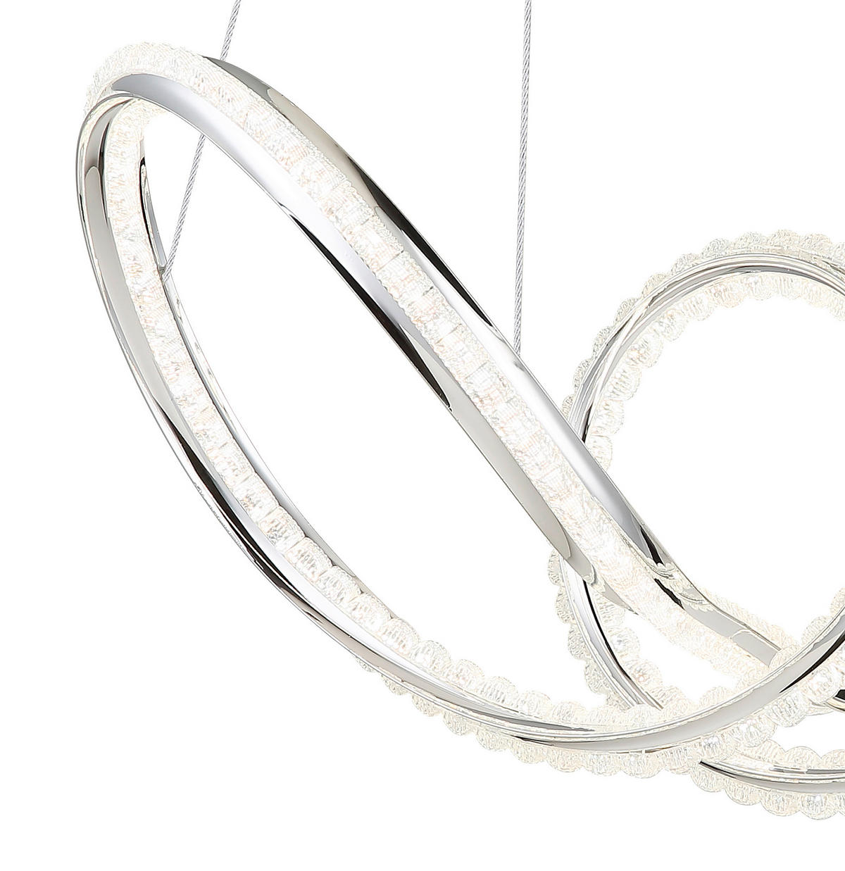 LED-HÄNGELEUCHTE 60/28/120 cm  - Klar/Chromfarben, Design, Kunststoff/Metall (60/28/120cm) - Globo