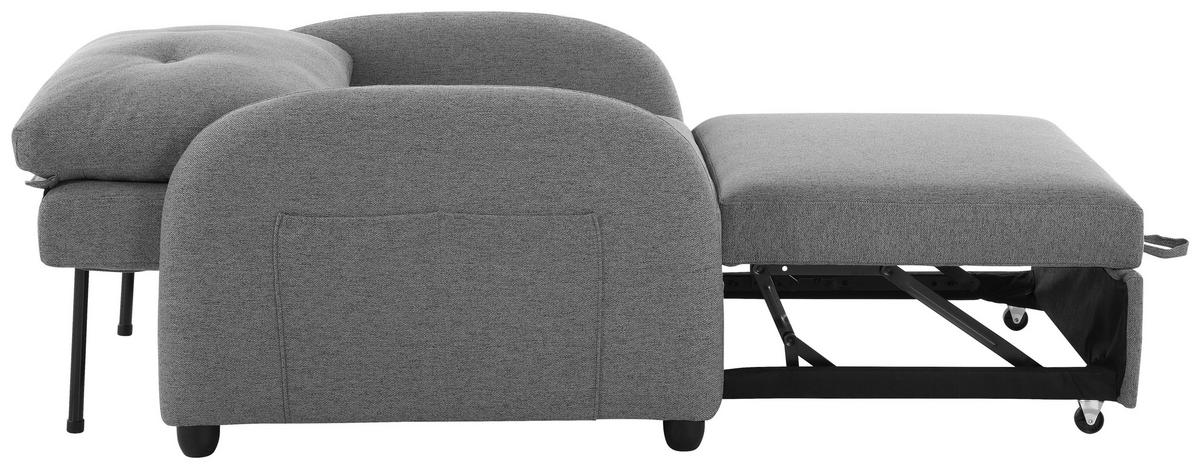 SCHLAFSESSEL Leinenoptik Dunkelgrau    - Dunkelgrau/Schwarz, Design, Kunststoff/Textil (102/94/95cm) - Livetastic