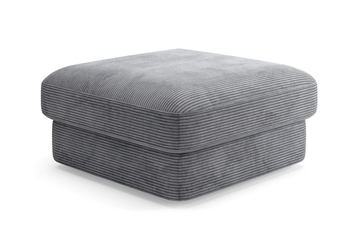 HOCKER in Textil Grau  - Schwarz/Grau, MODERN, Kunststoff/Textil (97/46/97cm) - Sit & More