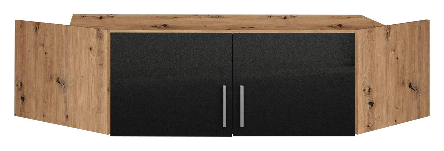 Carryhome Aufsatzschrank Dunkelgrau, Eiche Artisan 117x39x117 cm