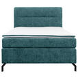 BOXSPRINGBETT 140/200 cm  in Petrol  - Petrol/Schwarz, Design, Textil/Metall (140/200cm) - Esposa