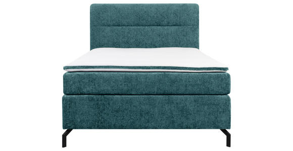 BOXSPRINGBETT 140/200 cm in Petrol - Petrol/Schwarz, Design, Textil/Metall (140/200cm) - Esposa