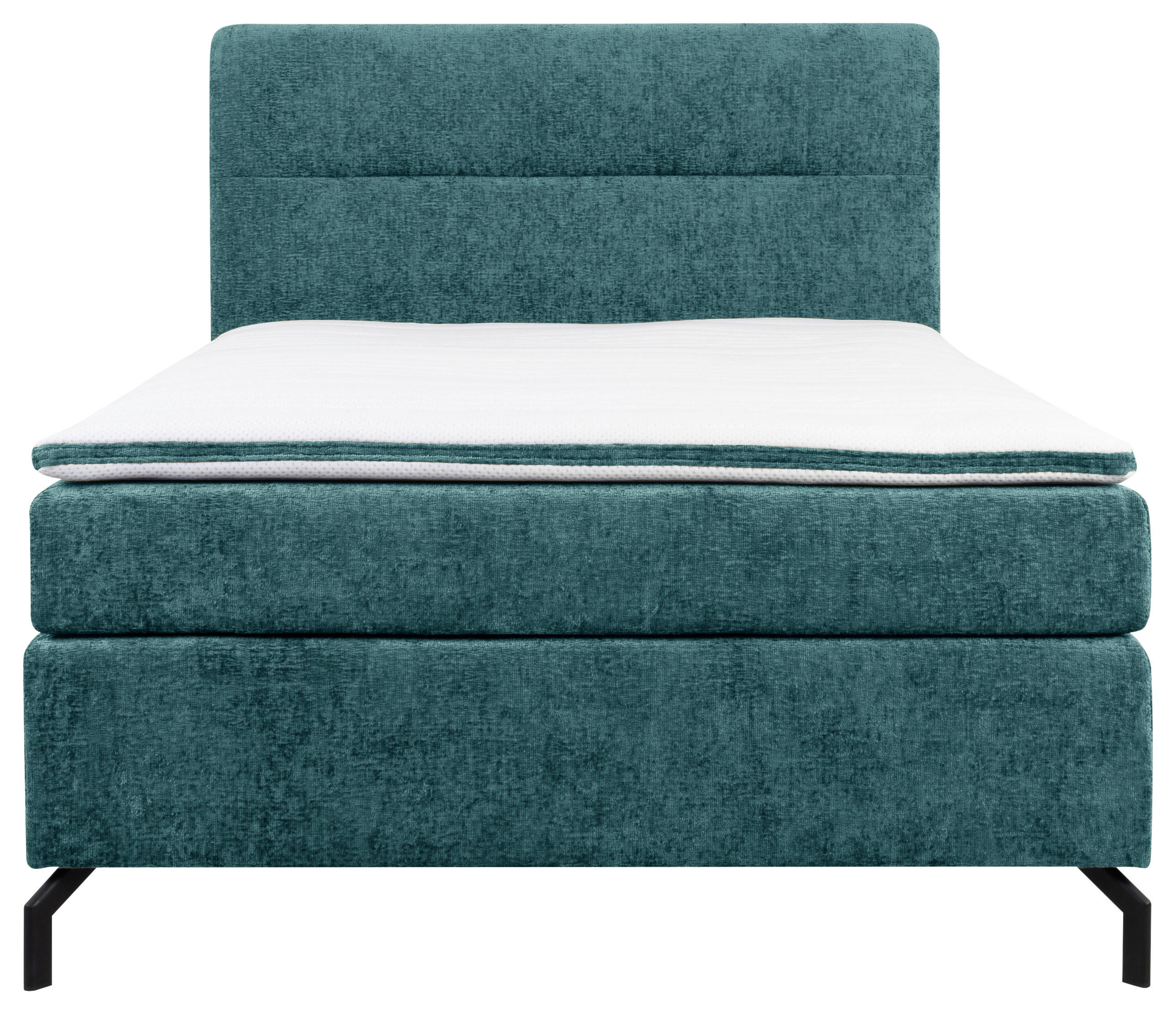 Thumbnail - Esposa Boxspringbett, Petrol, Textil, H4, Höhe ca. 17 cm, 140x200 cm, Stoffauswahl, Topper durchgehend, Matratze in vers...