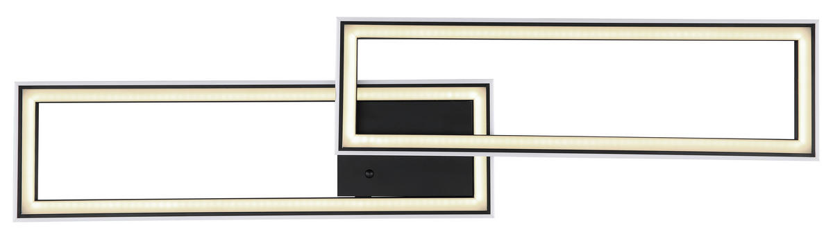 LED-DECKENLEUCHTE 30 W    94,5/24/5,5 cm  - Opal/Schwarz, Design, Kunststoff/Metall (94,5/24/5,5cm) - Globo
