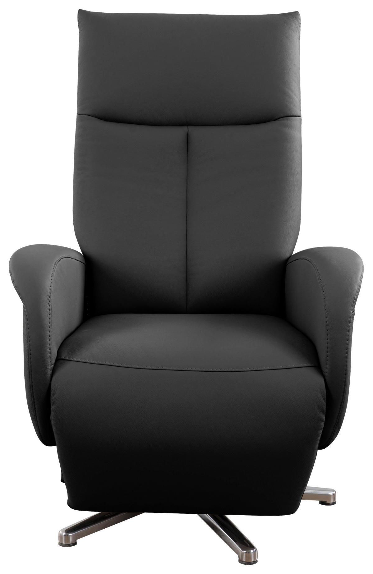 RELAXSESSEL  in Schwarz  - Chromfarben/Schwarz, KONVENTIONELL, Leder/Metall (75/112/82cm) - Sit & More