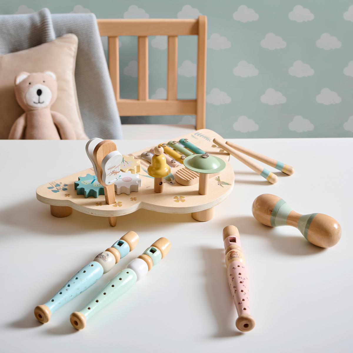 MINIFLÖTE  - Blau/Pink, Trend, Holz (20,1cm) - Avelia