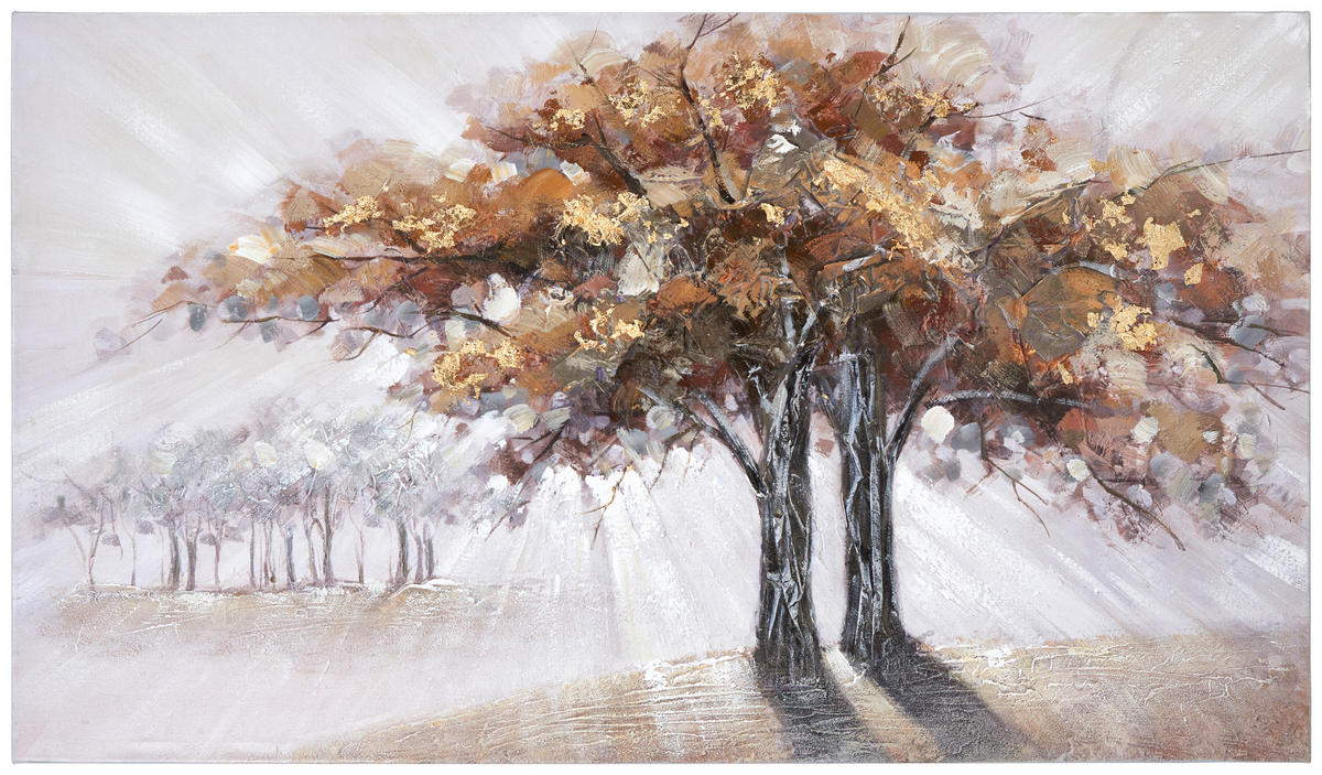 ÖLGEMÄLDE Bäume 120/70 cm  - Braun/Weiß, KONVENTIONELL, Holz/Kunststoff (120/70cm) - Monee