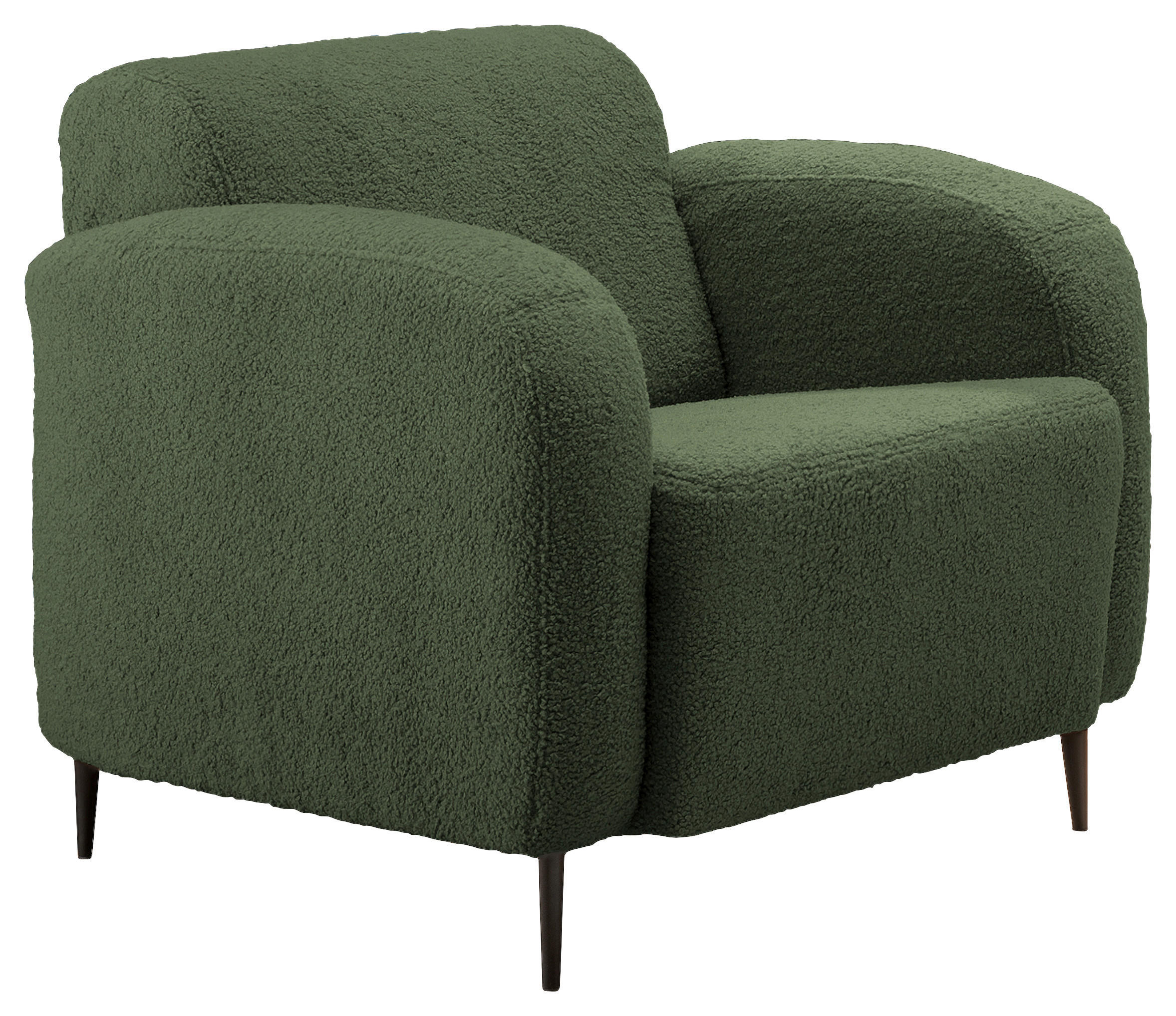 SESSEL in Teddystoff Dunkelgrün  - Dunkelgrün/Schwarz, MODERN, Textil/Metall (85/76/90cm) - Livetastic