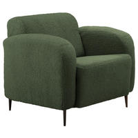 SESSEL in Teddystoff Dunkelgrün  - Dunkelgrün/Schwarz, MODERN, Textil/Metall (85/76/90cm) - Livetastic