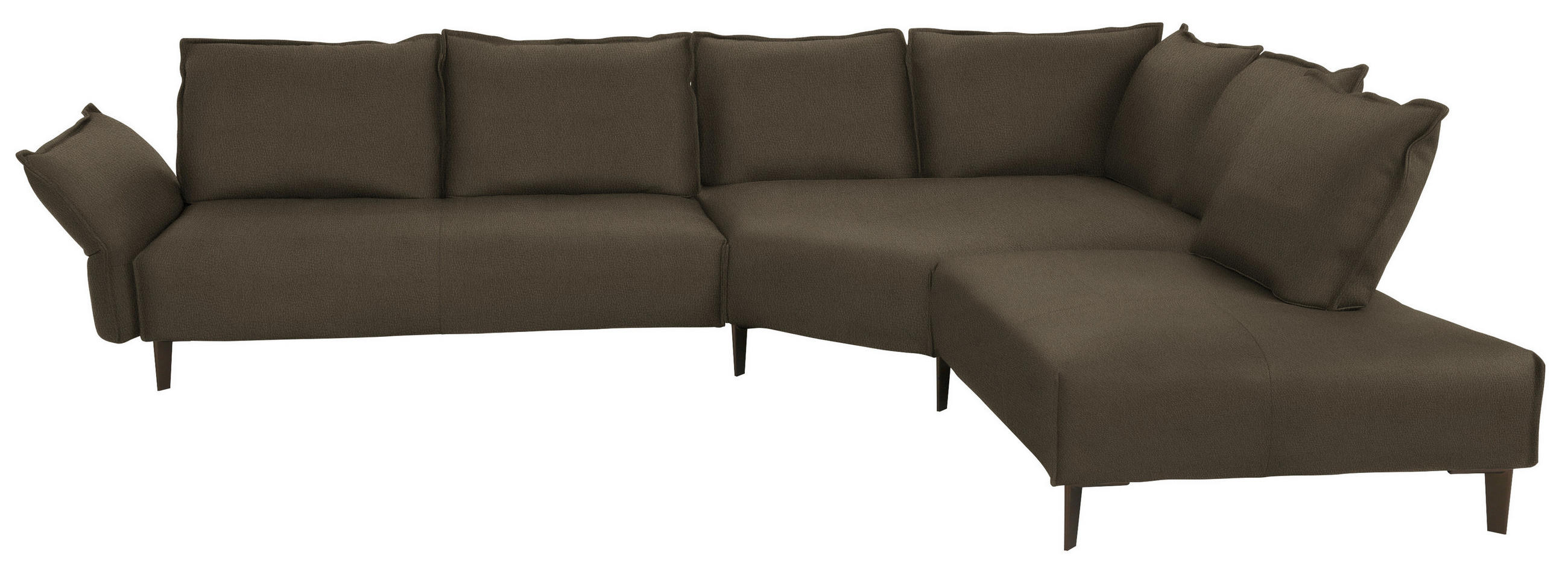 ECKSOFA in Echtleder Dunkelgrün  - Dunkelgrün/Schwarz, Design, Leder/Metall (340/272cm) - W.Schillig