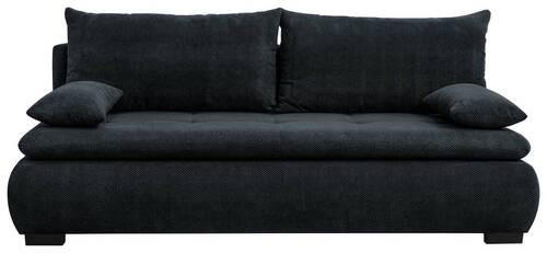 SCHLAFSOFA in Webstoff, Plüsch Schwarz  - Schwarz, Konventionell, Textil (203/72-96/98cm) - Novel