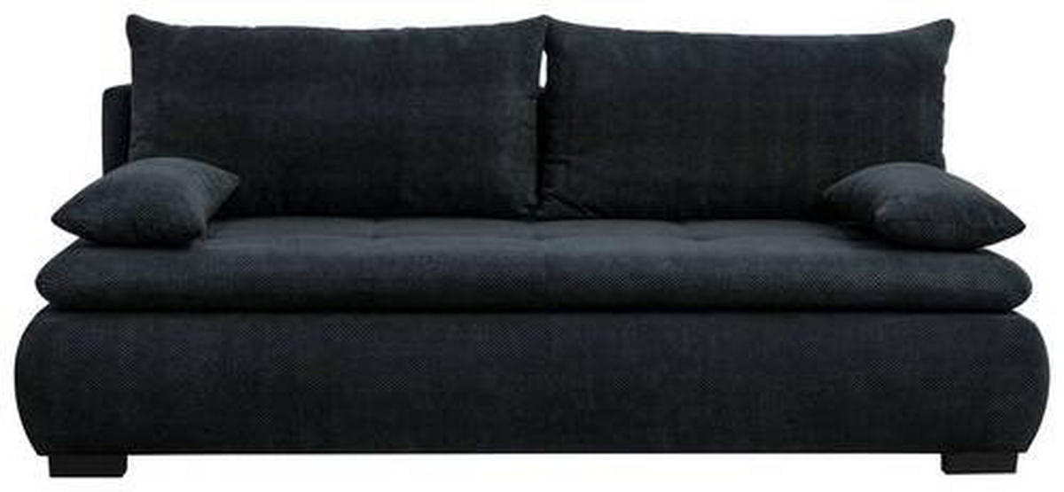 SCHLAFSOFA in Webstoff, Plüsch Schwarz  - Schwarz, Konventionell, Textil (203/72-96/98cm) - Novel