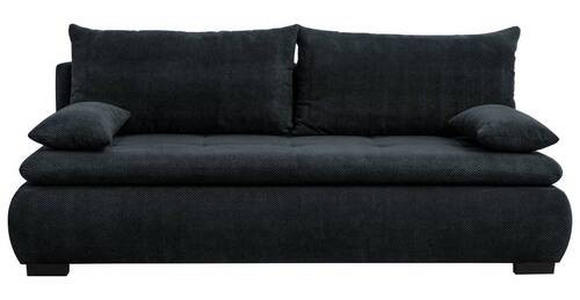 SCHLAFSOFA Webstoff, Plüsch Schwarz - Schwarz, KONVENTIONELL, Textil (203/72-96/98cm) - Novel