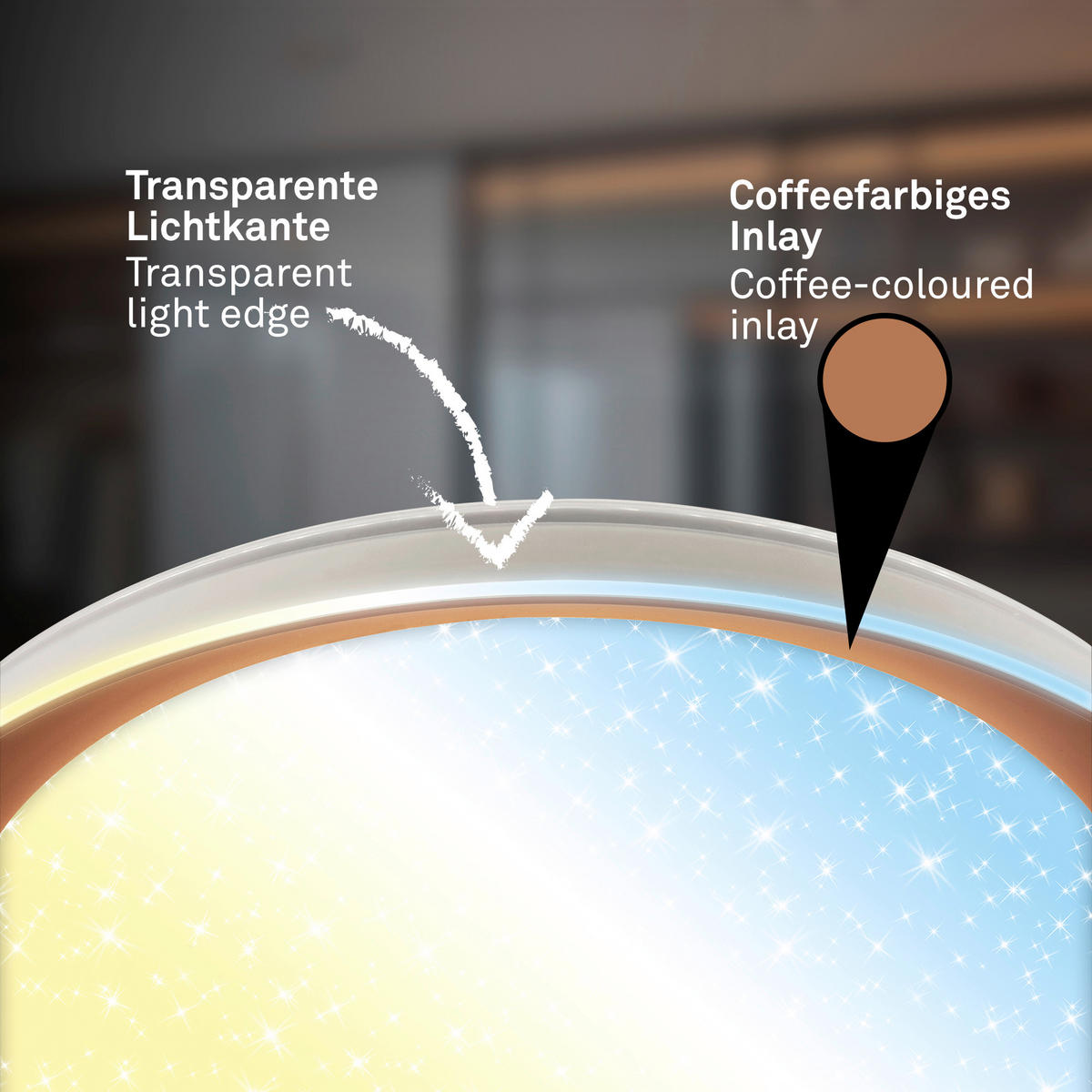 LED MENNYEZETI LÁMPA - világosszürke/cappuccino, Basics, műanyag (51/7,5cm)