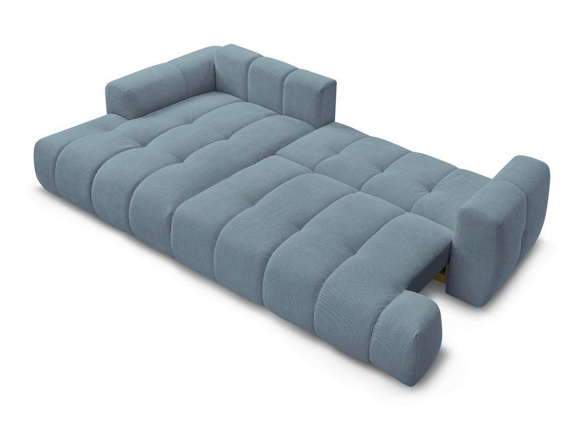 ECKSCHLAFSOFA FUJI Leinenoptik Hellblau  inkl.  - Schwarz/Hellblau, MODERN, Kunststoff/Textil (160/292cm)