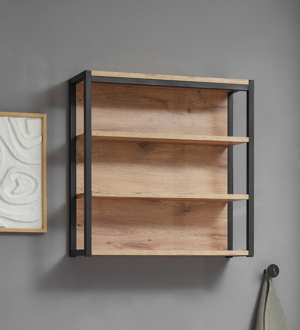 BADEZIMMERREGAL 60/61/20 cm  - Eichefarben, KONVENTIONELL, Holzwerkstoff (60/61/20cm) - home24