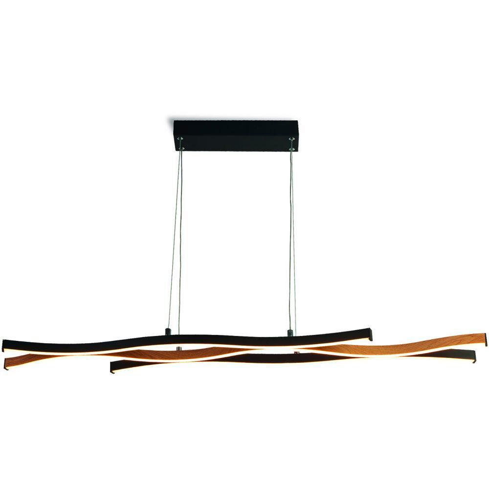 VISEČA LED-SVETILKA  Bloom Swirl /887 lm/3000 K// - črna/naravne barve, Natur, kovina (108/15/150cm)