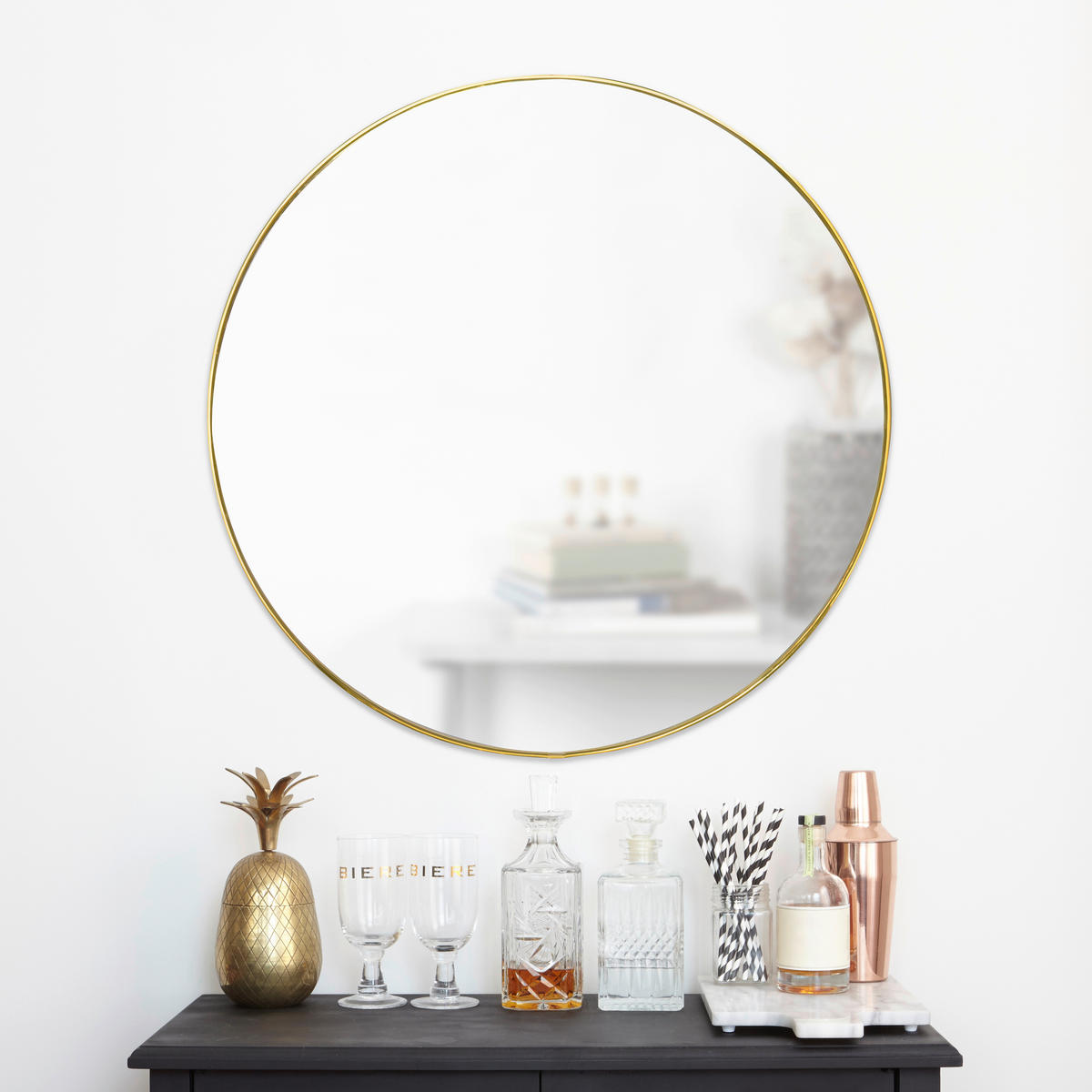 WANDSPIEGEL Goldfarben  - Goldfarben, Basics, Glas/Metall (86/86/3cm) - Umbra