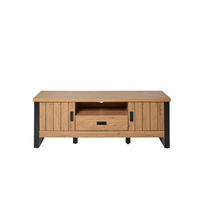 TV-ELEMENT Holzwerkstoff Schwarz, Eichefarben  - Eichefarben/Schwarz, KONVENTIONELL, Holzwerkstoff/Metall (153,4/55/39cm) - MID.YOU
