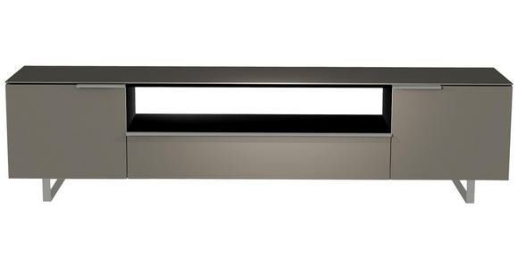 LOWBOARD Grau, Alufarben  - Alufarben/Grau, Design, Glas/Holzwerkstoff (210/51/45cm) - Moderano