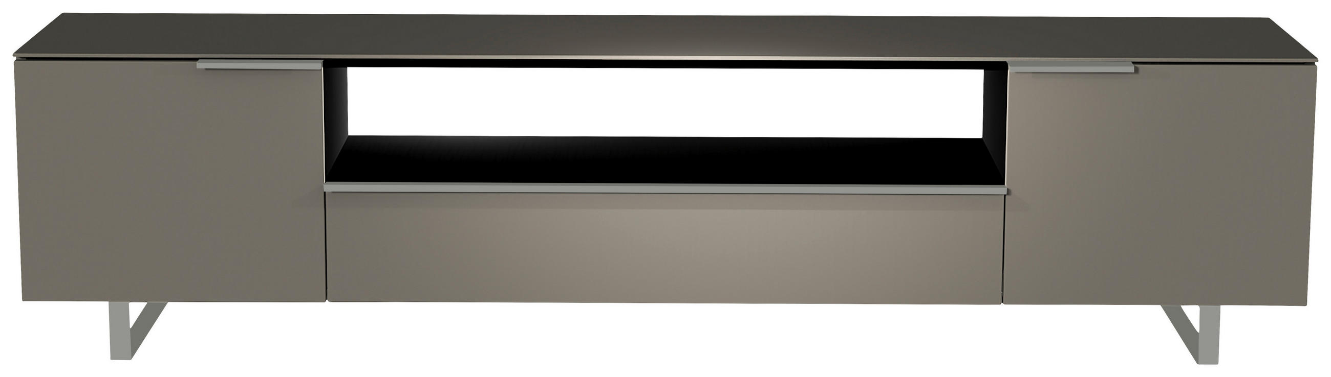 LOWBOARD  in 210/51/45 cm  - Alufarben/Grau, Design, Glas/Holzwerkstoff (210/51/45cm) - Moderano
