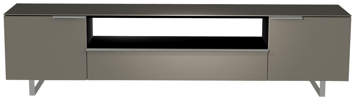 LOWBOARD Grau, Alufarben  210/51/45 cm  - Alufarben/Grau, Design, Glas/Holzwerkstoff (210/51/45cm) - Moderano