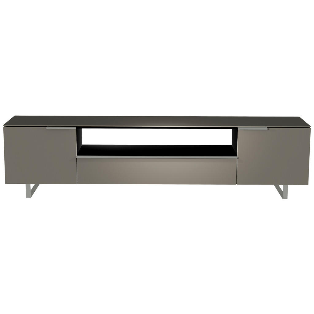 Thumbnail - Moderano Lowboard, Grau, Alu, Metall, 2 Fächer, 1 Schubladen, 210x51x45 cm, Beimöbel erhältlich, Abdeckplatte aus Glas, ...