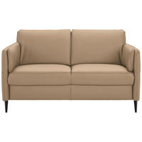 2,5-SITZER Echtleder Hellbraun  - Hellbraun/Schwarz, Design, Leder/Metall (164/84/99cm) - Dieter Knoll