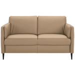 2,5-SITZER Latina in Echtleder Hellbraun   - Hellbraun/Schwarz, Design, Leder/Metall (164/84/99cm) - Dieter Knoll