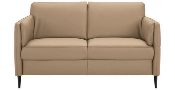 2,5-SITZER Latina in Echtleder Hellbraun   - Hellbraun/Schwarz, Design, Leder/Metall (164/84/99cm) - Dieter Knoll