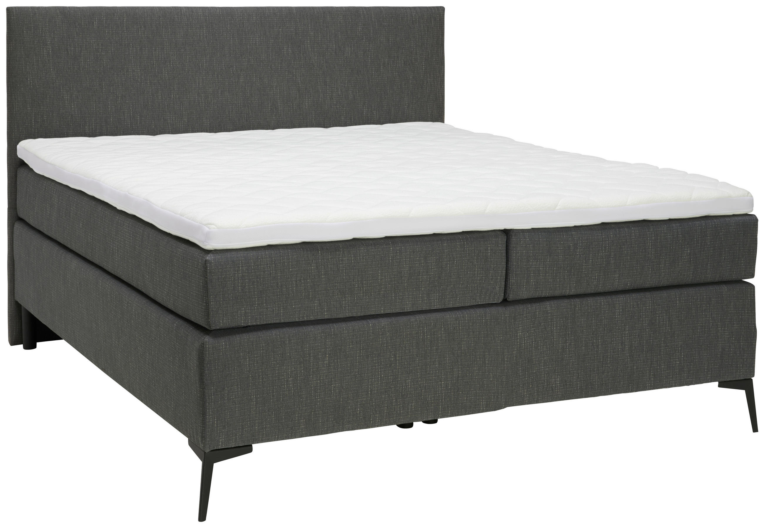 BOXSPRINGBETT 120/200 cm  in Anthrazit, Schwarz  - Anthrazit/Schwarz, Design, Textil/Metall (120/200cm) - Hom`in