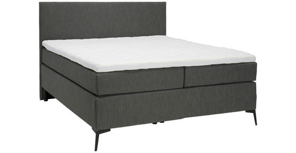 BOXSPRINGBETT 120/200 cm in Anthrazit, Schwarz - Anthrazit/Schwarz, Design, Textil/Metall (120/200cm) - Hom`in