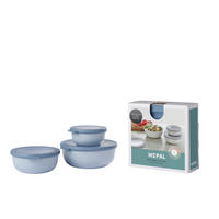 VORRATSDOSENSET 3-teilig  - Klar/Hellblau, KONVENTIONELL, Kunststoff (19/8/19,2cm) - Mepal