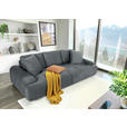 BIGSOFA Flachgewebe Dunkelgrau  - Dunkelgrau/Schwarz, KONVENTIONELL, Kunststoff/Textil (276/95/130cm) - Carryhome