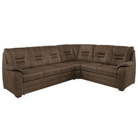 ECKSOFA in Lederlook Braun, Grau  286/234 cm  - Beige/Braun, KONVENTIONELL, Holz/Textil (286/234cm) - Beldomo Comfort