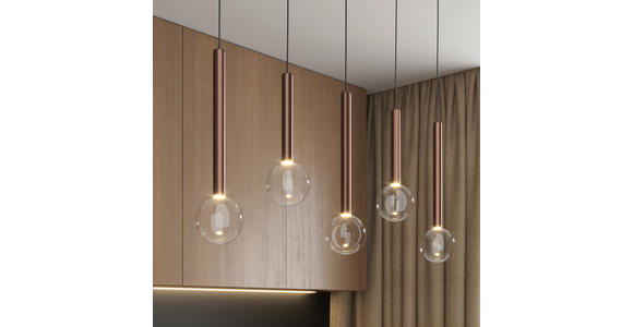 LED-HÄNGELEUCHTE 90/10/180 cm  - Klar/Schwarz, Design, Glas/Metall (90/10/180cm) - Dieter Knoll