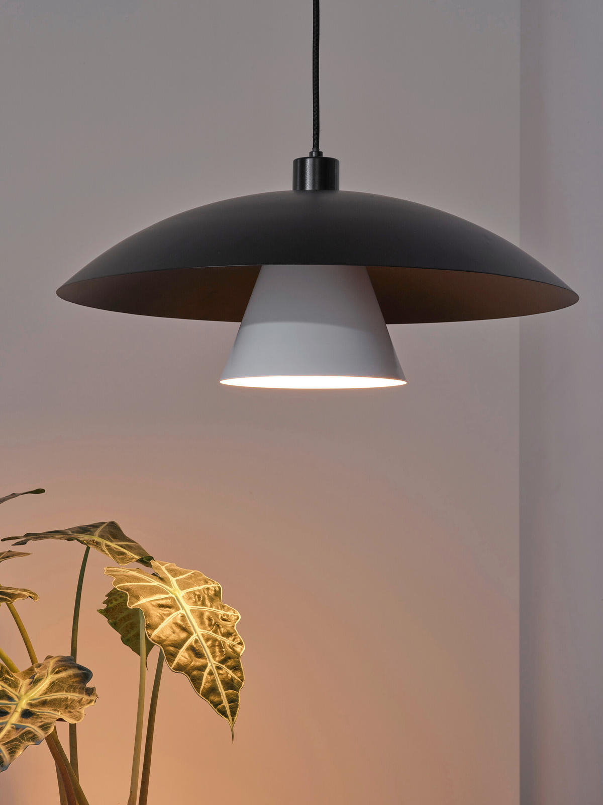 HÄNGELEUCHTE 186/50/125,5 cm  - Schwarz/Weiß, Basics, Metall (186/50/125,5cm) - Osram