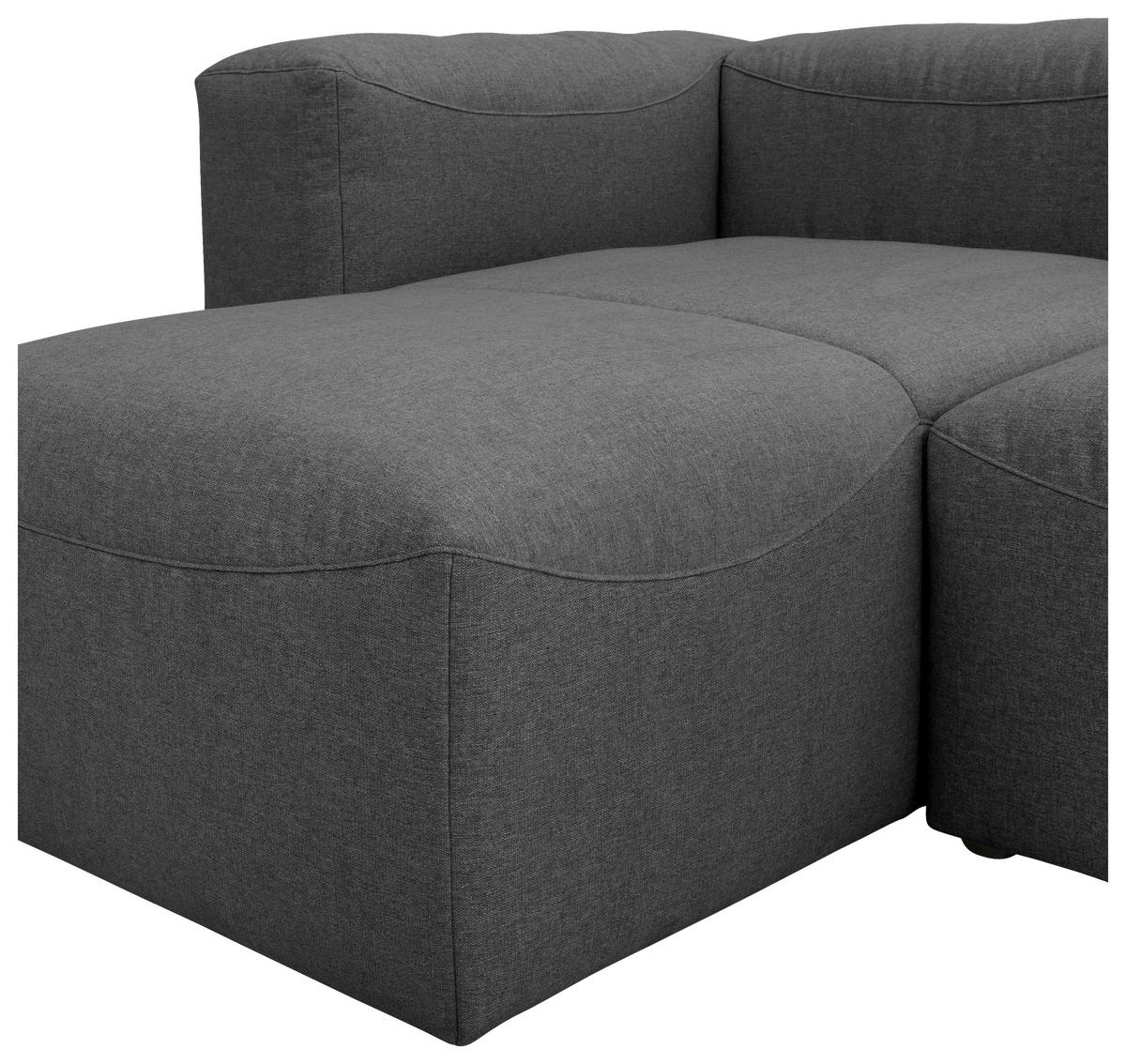 ECKSOFA in Flachgewebe Anthrazit   - Anthrazit, Design, Kunststoff/Textil (250/73/160cm) - Max Winzer