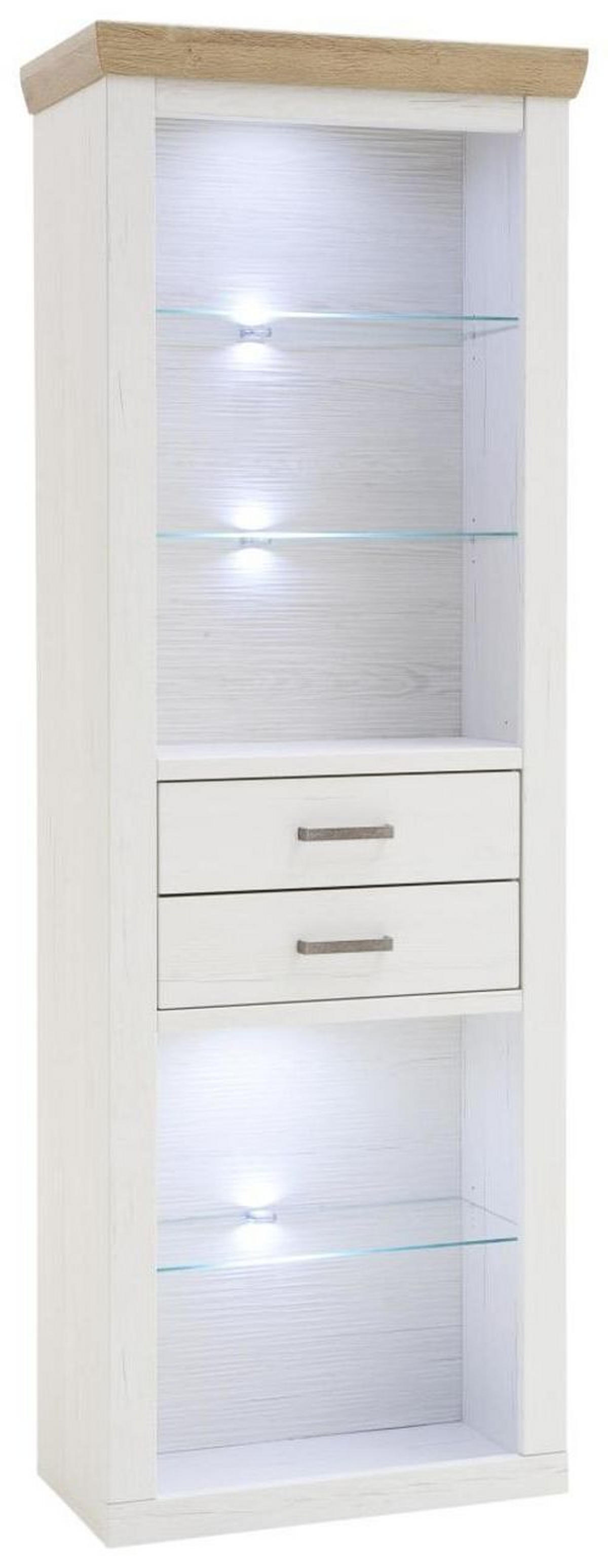 REGAL  73/210/40 cm Eichefarben, Pinienfarben  - Eichefarben/Pinienfarben, Lifestyle, Glas/Holzwerkstoff (73/210/40cm) - Livetastic