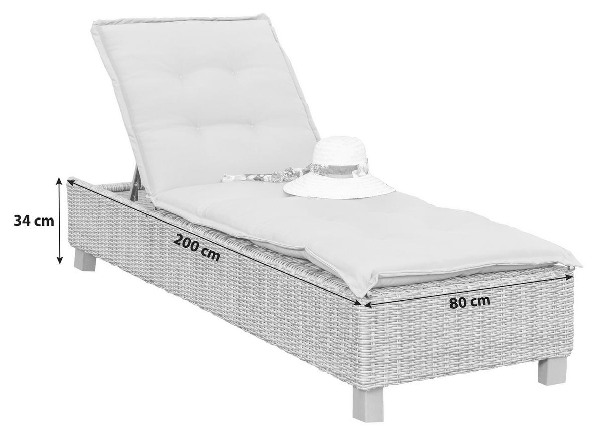 GARTENLIEGE 80/34/86/200 cm  - Akaziefarben/Cappuccino, KONVENTIONELL, Holz/Kunststoff (80/34/86/200cm) - Gardenson