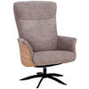 RELAXSESSEL Teddystoff Relaxfunktion    - Hellbraun/Schwarz, Design, Holz/Textil (71/104/77cm) - Welnova