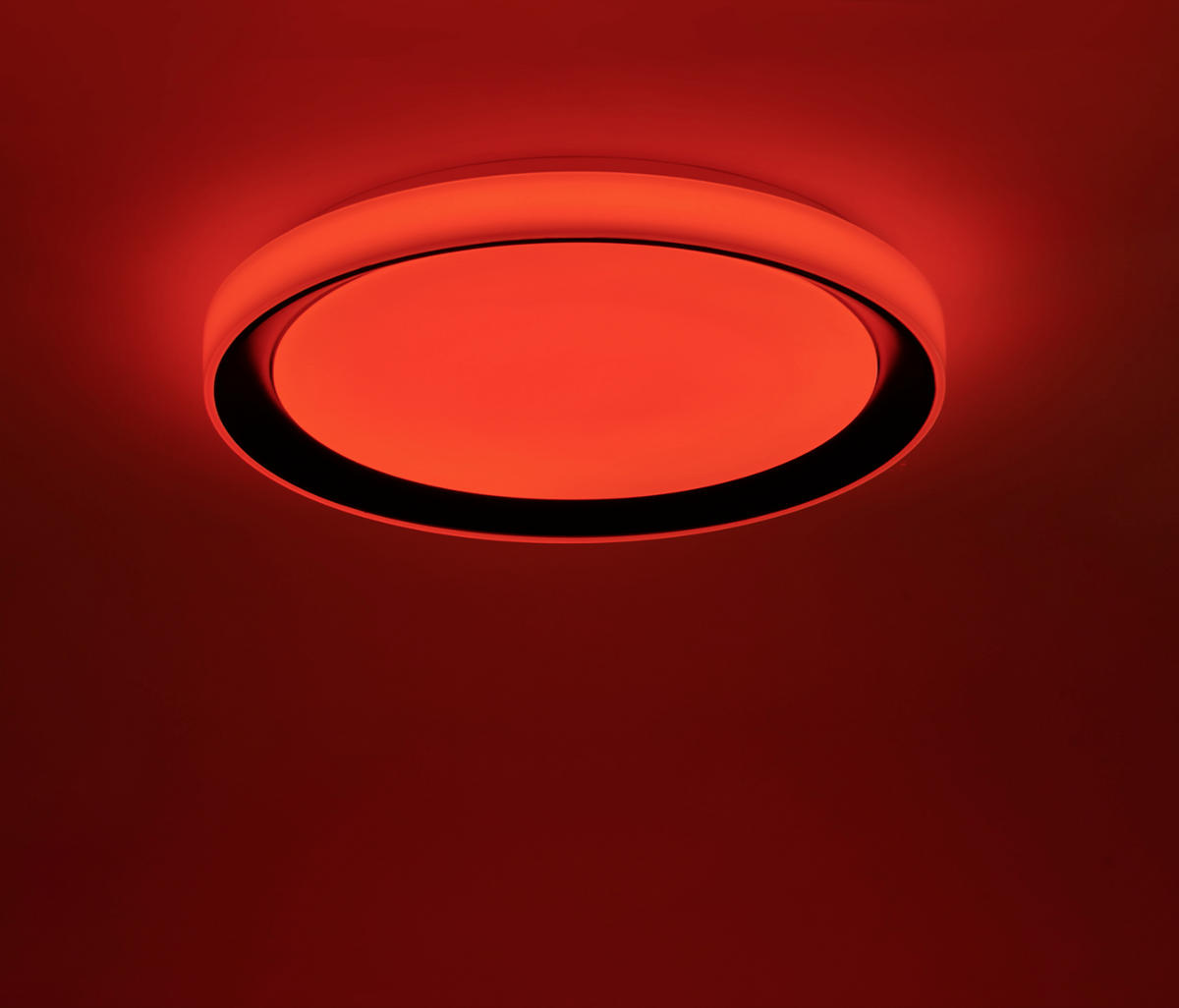 LED-DECKENLEUCHTE LOLASMART-DISC  Smart 51/7,5 cm   - Schwarz, Design, Kunststoff/Metall (51/7,5cm)
