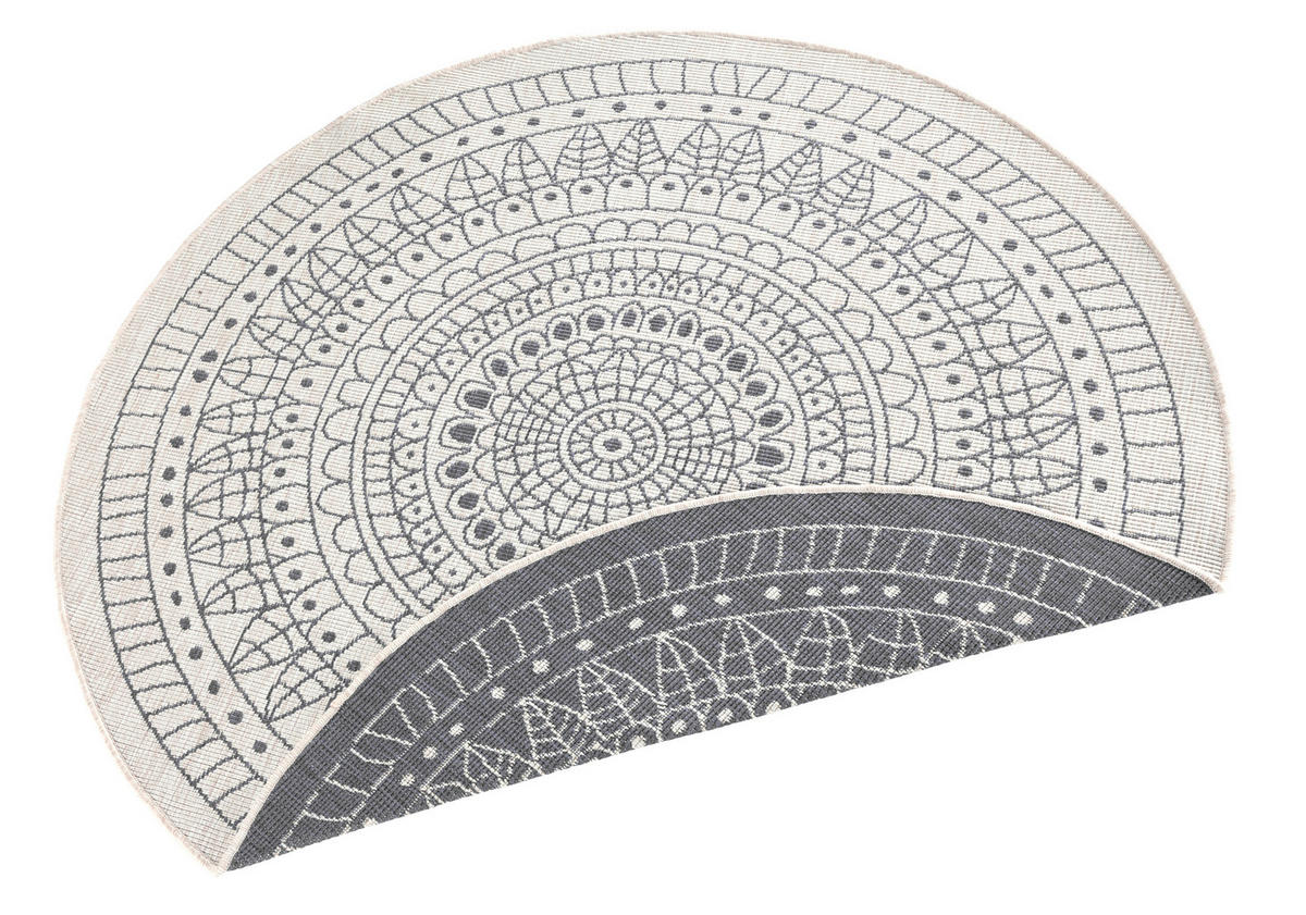 OUTDOORTEPPICH 200 cm Twin Creme, Grau  - Creme/Grau, Design, Kunststoff (200cm)