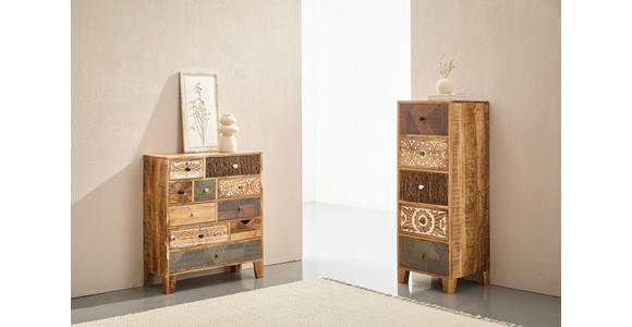 KOMMODE , 75/85/30 cm, 10 Schublade(n)  - Hellbraun/Dunkelbraun, LIFESTYLE, Holz/Metall (75/85/30cm) - Landscape