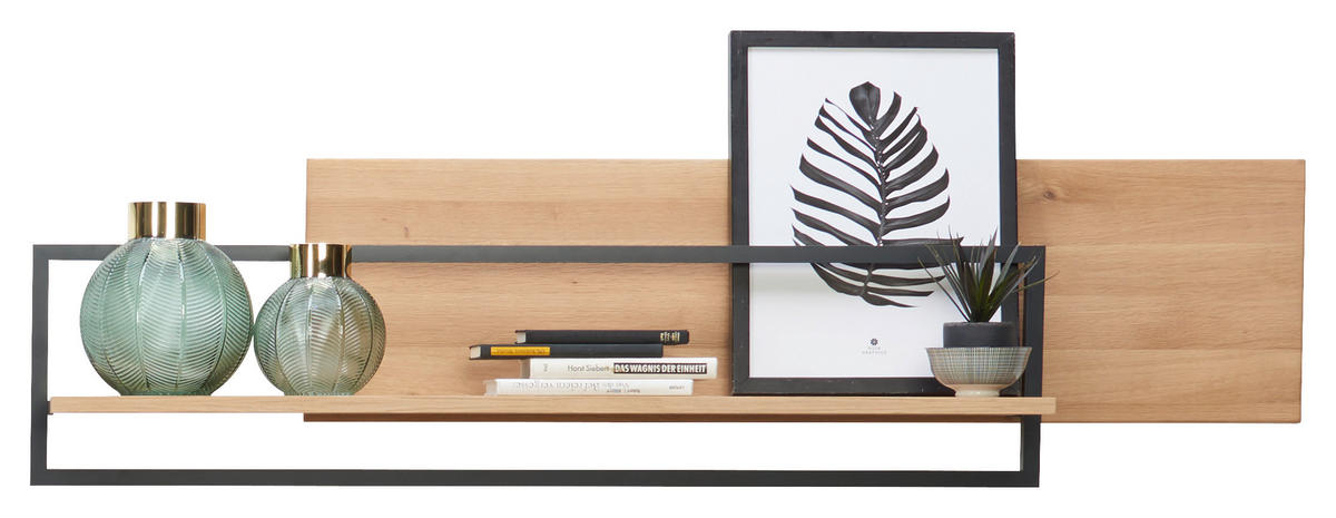 WANDBOARD Wildeiche massiv Eichefarben  - Eichefarben, KONVENTIONELL, Holz/Metall (148/38/27cm) - Cantus