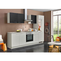 KÜCHENBLOCK 270 cm   in Weiß, Eschefarben  - Edelstahlfarben/Eschefarben, Design, Holzwerkstoff/Metall (270cm) - Welnova