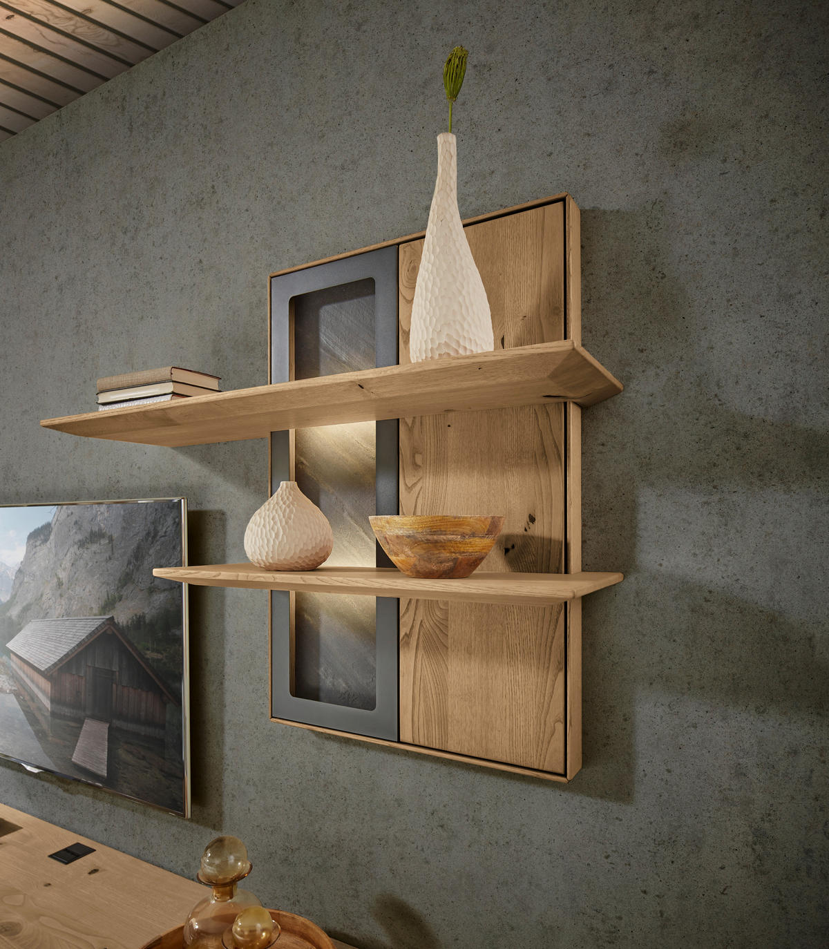 WANDBOARD  110/88,4/28,1 cm  - Kastanienfarben/Anthrazit, Natur, Holz/Metall (110/88,4/28,1cm) - Valnatura