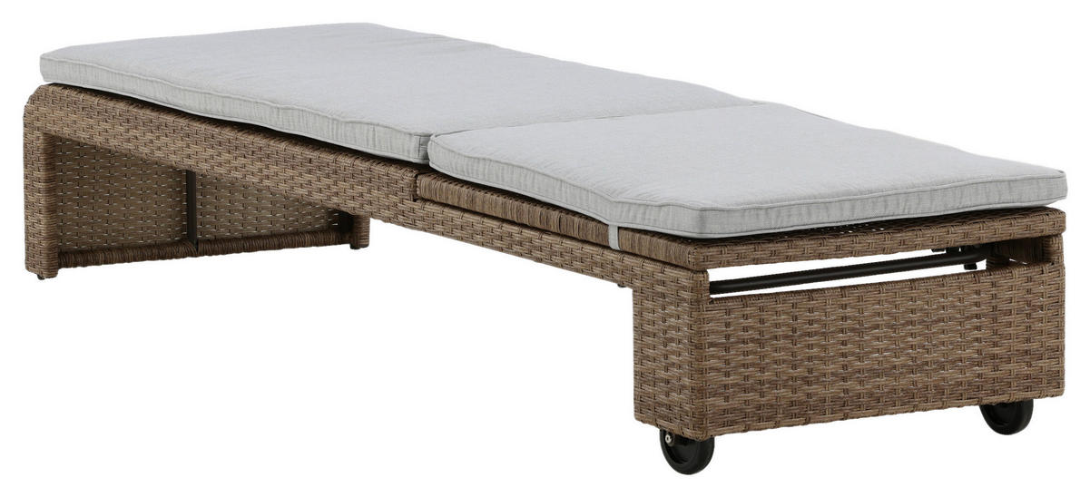 SONNENLIEGE 60/32/196 cm  - Sandfarben/Hellbraun, KONVENTIONELL, Kunststoff/Textil (60/32/196cm) - Gardenson