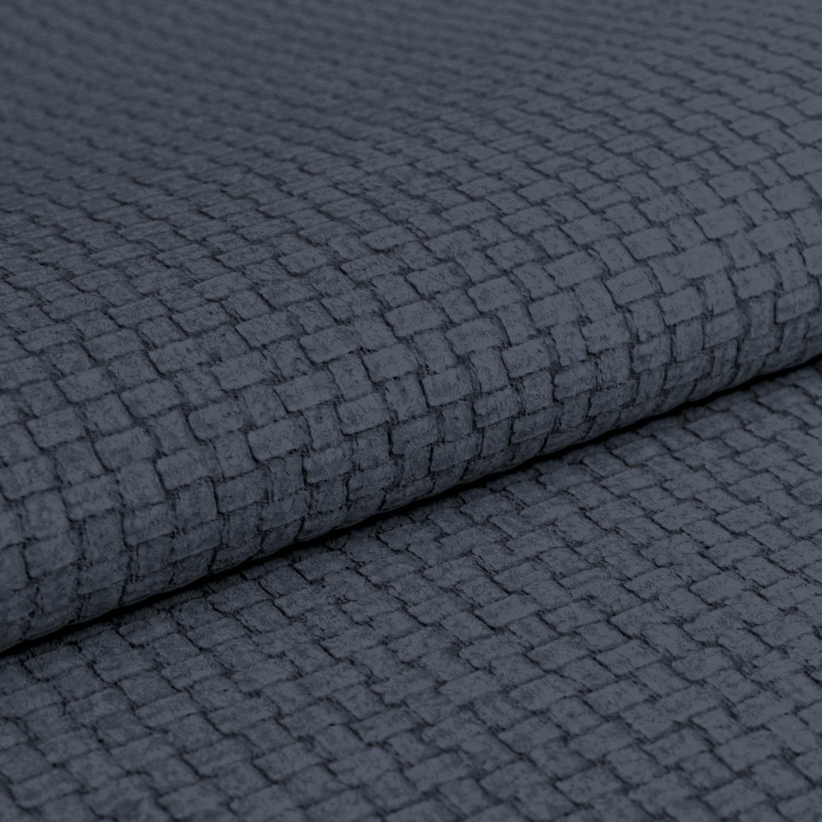 ECKSOFA Blau Chenille Rücken echt, Kopfteilverstellung  - Blau/Schwarz, KONVENTIONELL, Holz/Textil (286/203cm) - MID.YOU