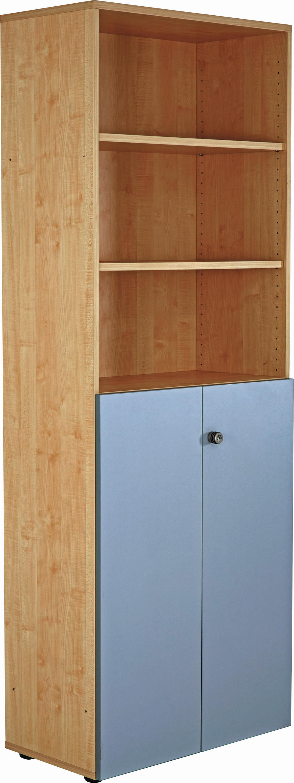 AKTENSCHRANK Silberfarben, Ahornfarben  - Silberfarben/Ahornfarben, KONVENTIONELL, Holzwerkstoff (80/215,6/42cm) - Venda